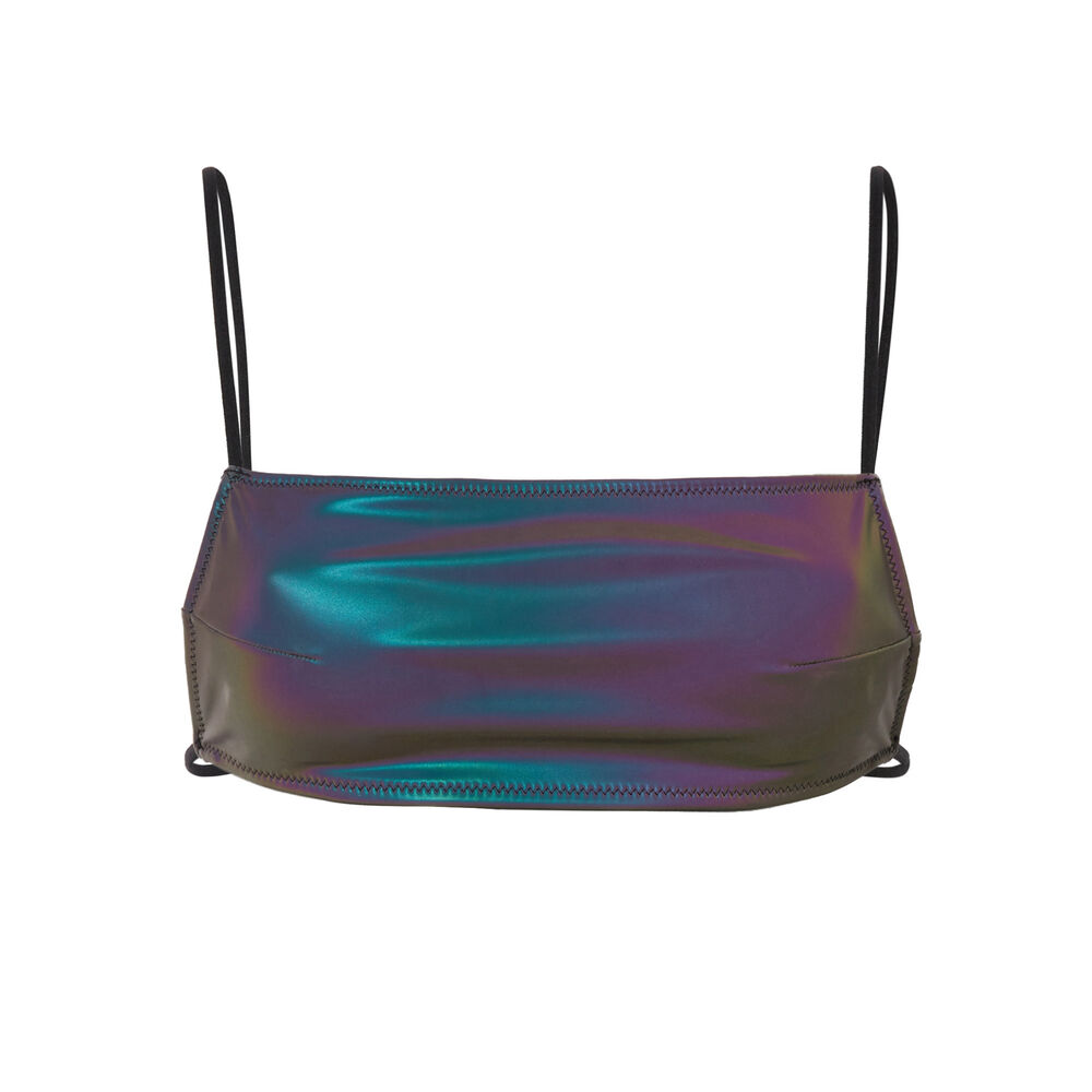 Haut de maillot brassière réfléchissant - gris foncé gris.