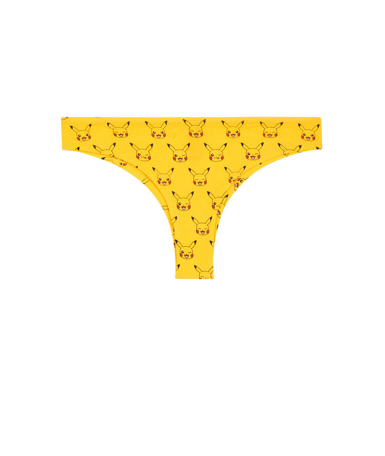 Tanga en coton pikachu - jaune jaune.
