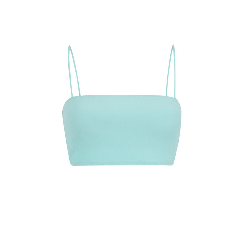 Haut de maillot de bain bandeau uni - bleu turquoise Haut de maillot de bain bandeau uni - bleu turquoise;