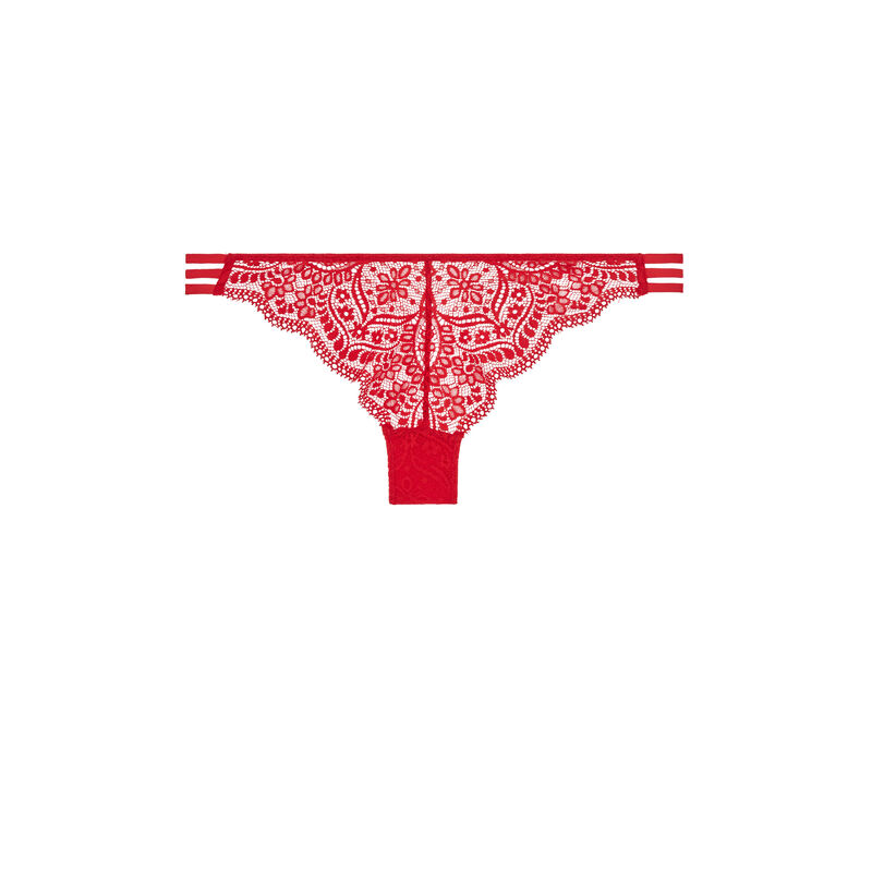 Tanga en dentelle sabriniz rouge.