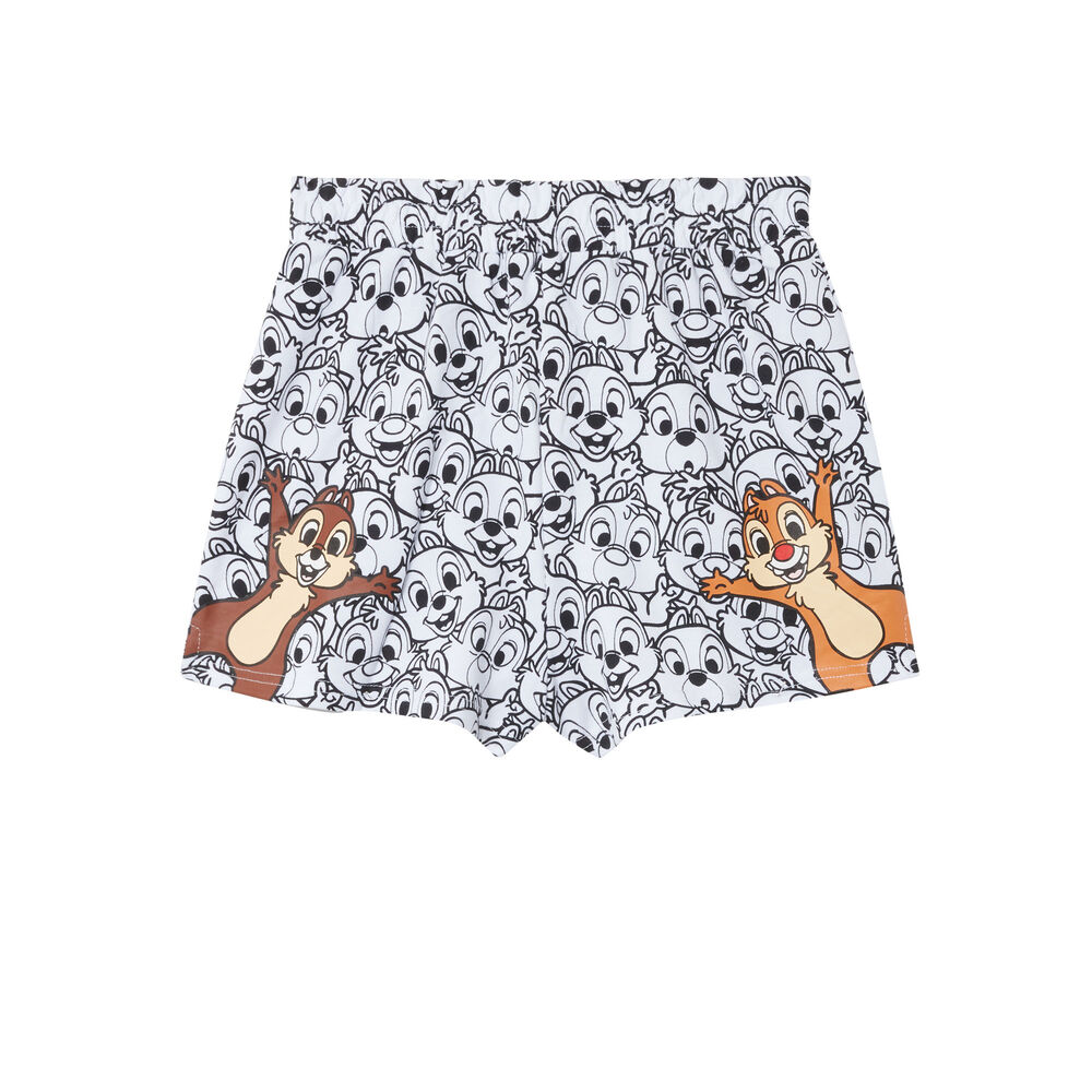 Short à imprimé tic et tac - blanc blanc.