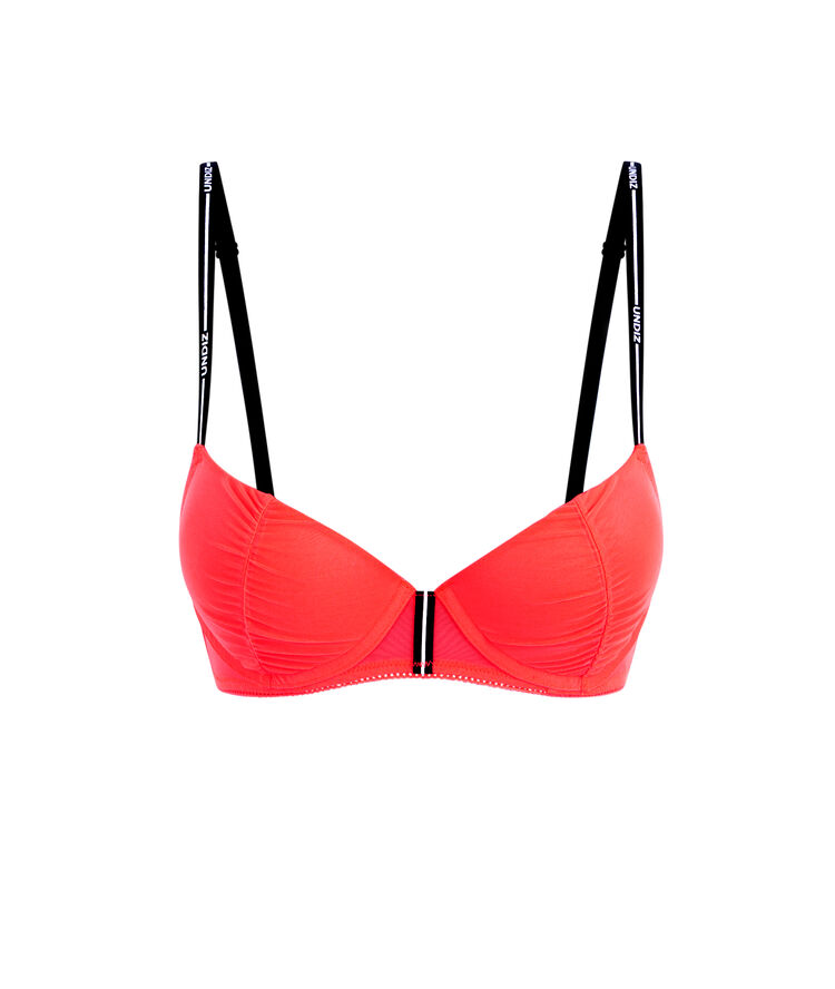 Soutien-gorge push-up tulle uni truegirliz corail fluo.