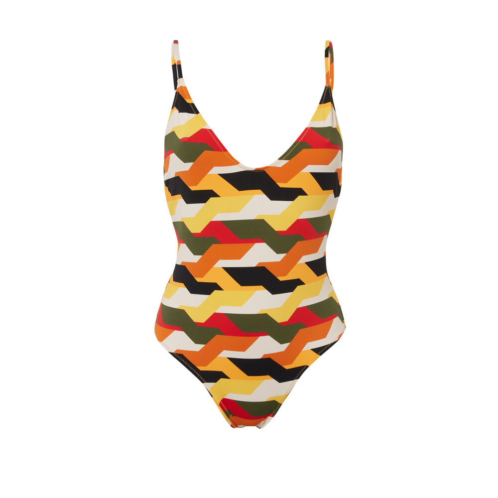 Maillot de bain 1 pièce vintage - jaune jaune.