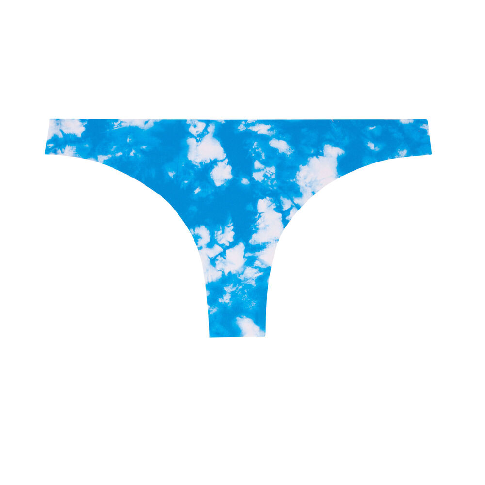 Bas de maillot tanga motif tie and dye - bleu bleu.