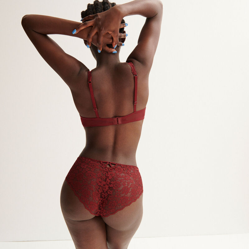 shorty en dentelle fleurie - bordeaux shorty en dentelle fleurie - bordeaux;