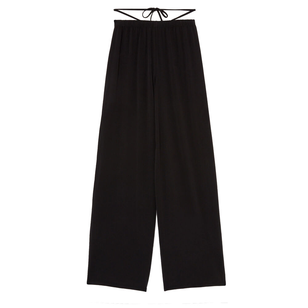 Pantalon fluide détail taille - noir noir.