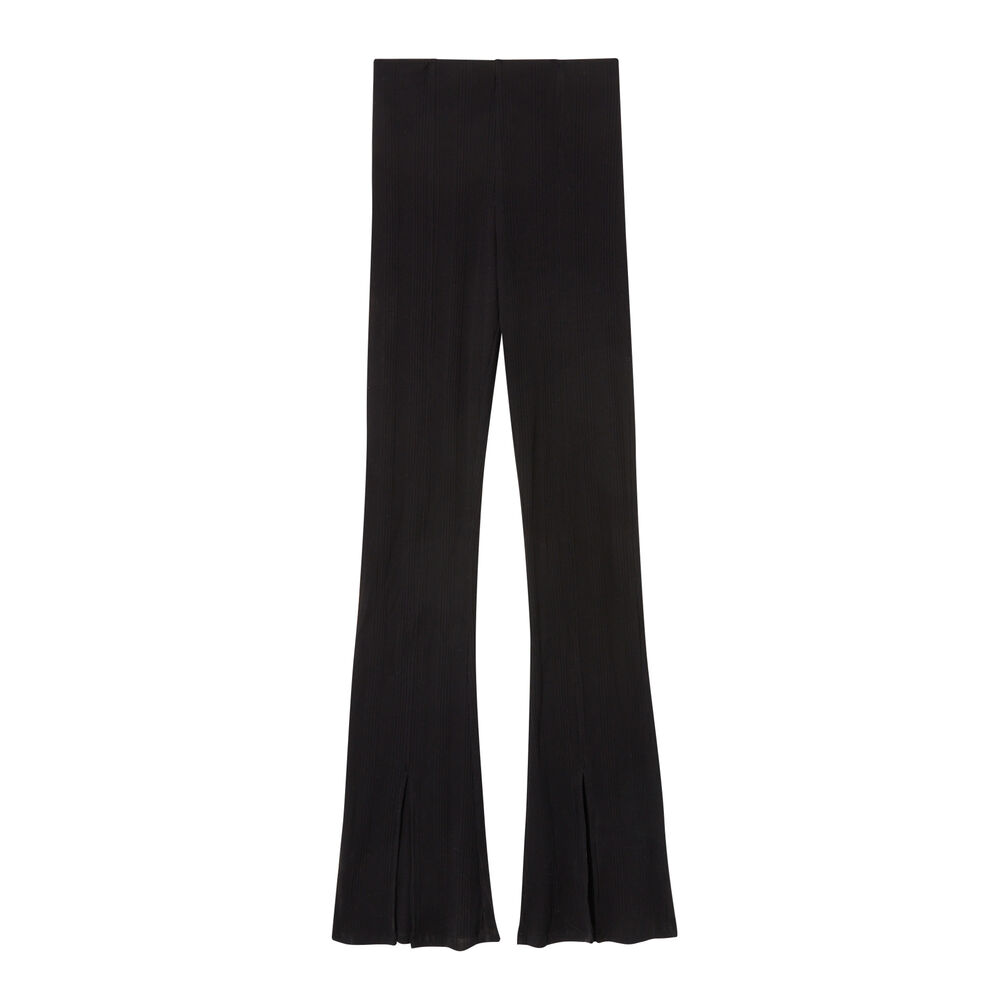 Pantalon fendu devant taille haute - noir noir.