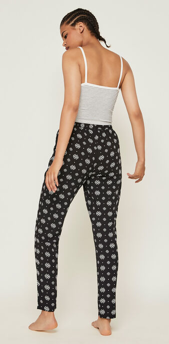 Pantalon a motifs arabesques arabeskiz noir.