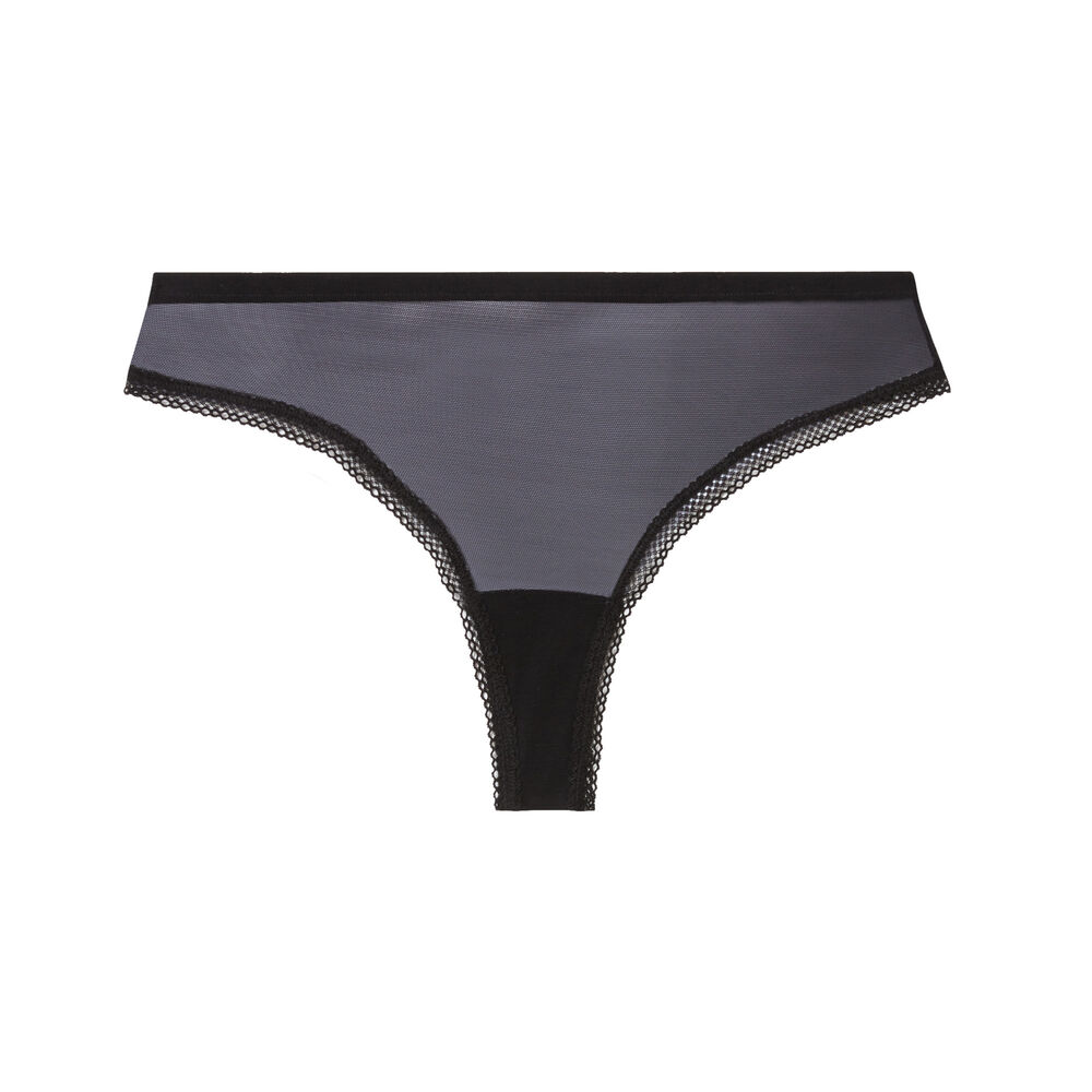String en tulle uni - noir noir.