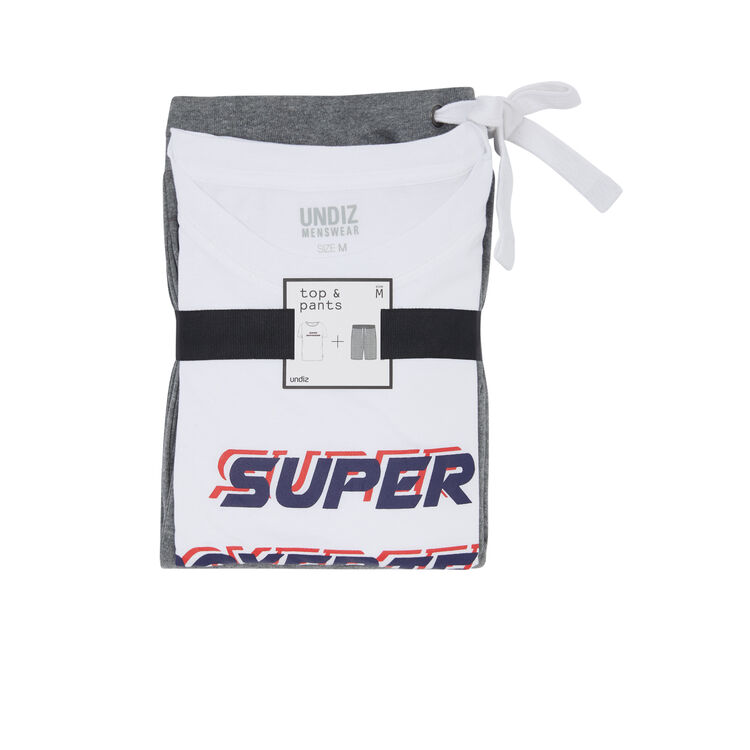 Set pyjama a message superboyiz blanc.