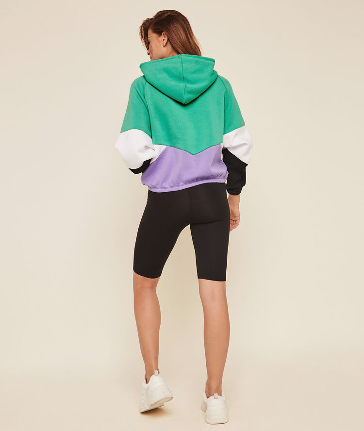 Sweat molleton à capuche offliniz vert émeraude.