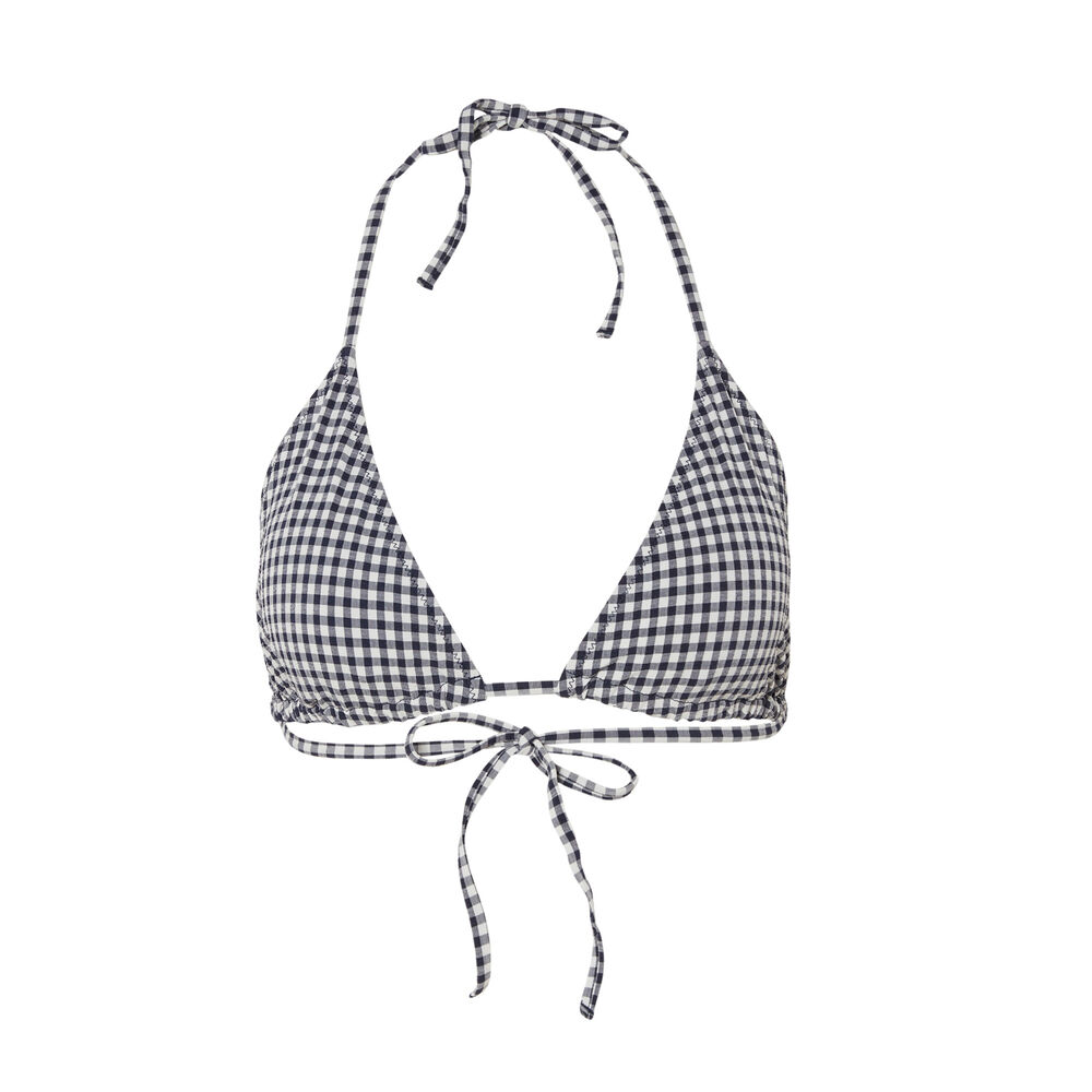 Haut de maillot à motif vichy - bleu bleu.