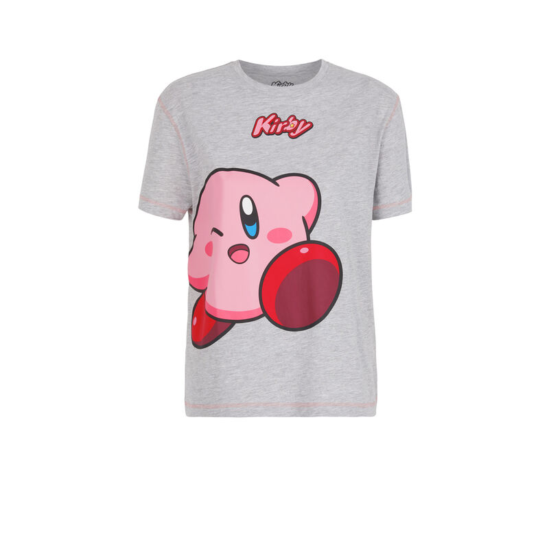 Top à manches courtes print kirby kirbiz gris.