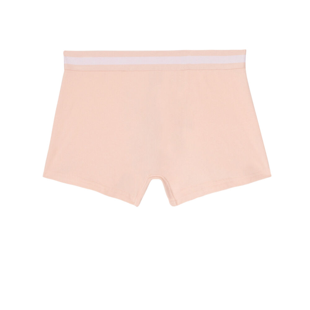 Boxer uni en coton - rose rose.