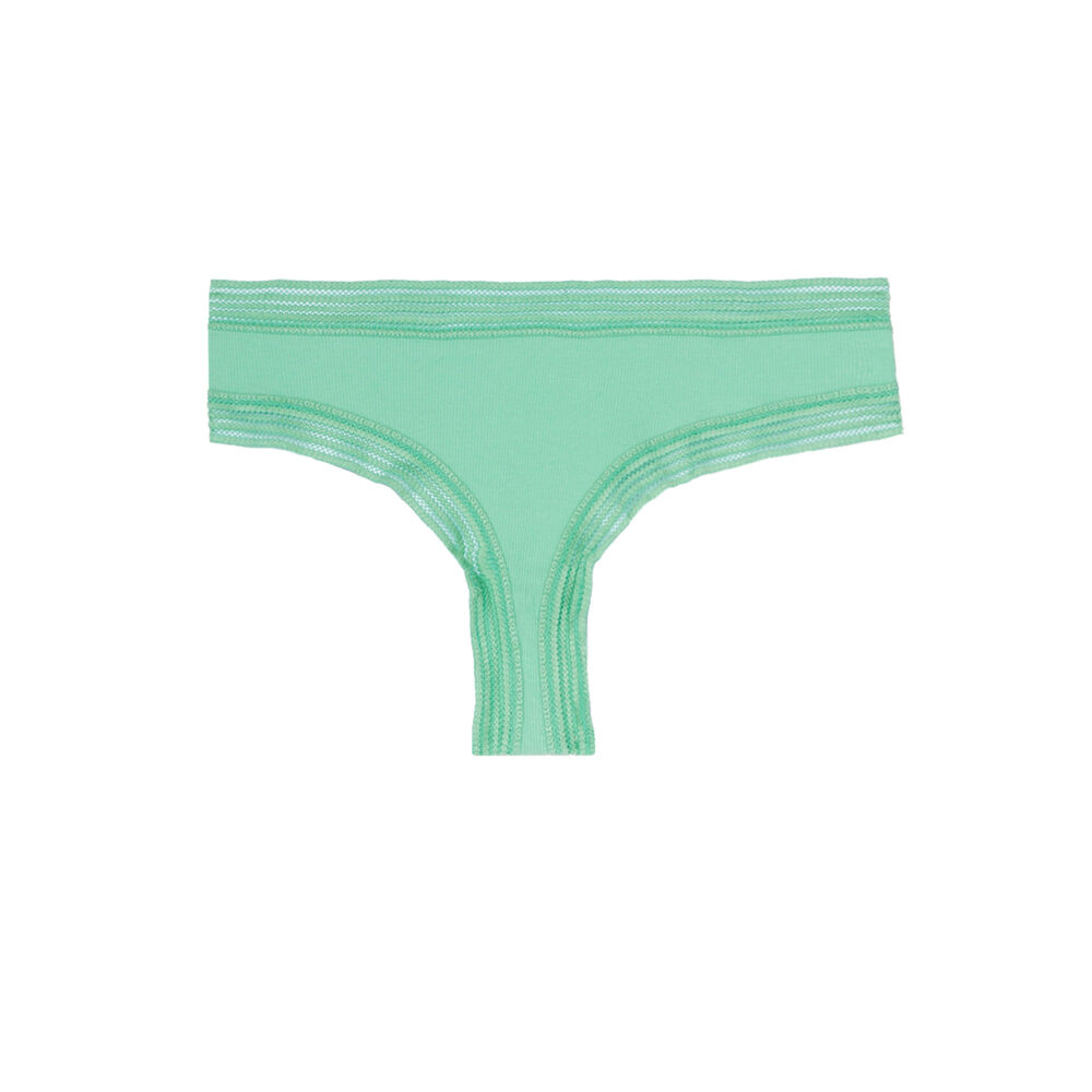 Shorty à bordures dentelle - vert vert.