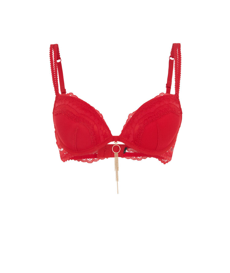 Soutien-gorge push-up détail bijou superstariz rouge.