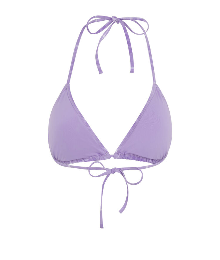 Haut de maillot de bain triangle à carreaux - lilas lilas.