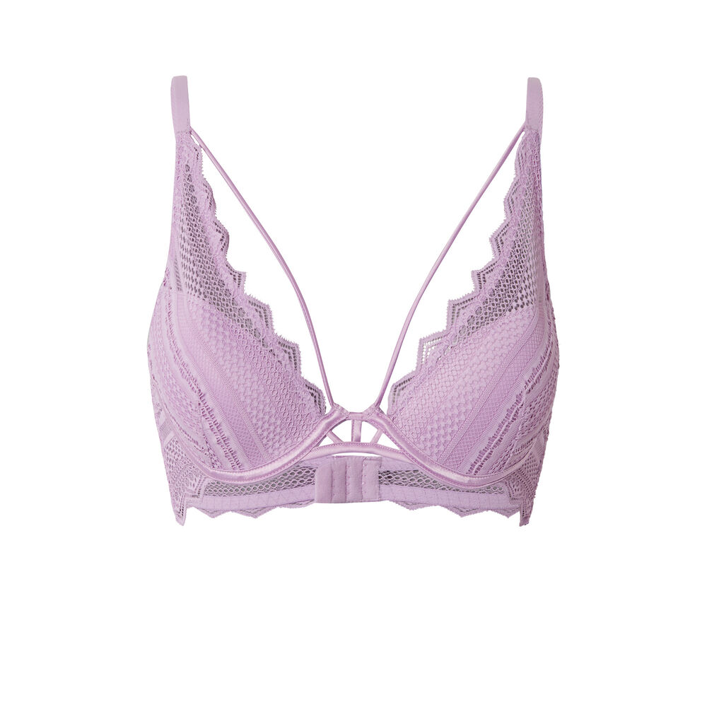 Soutien-gorge push-up à liens ajouré - lilas violet.
