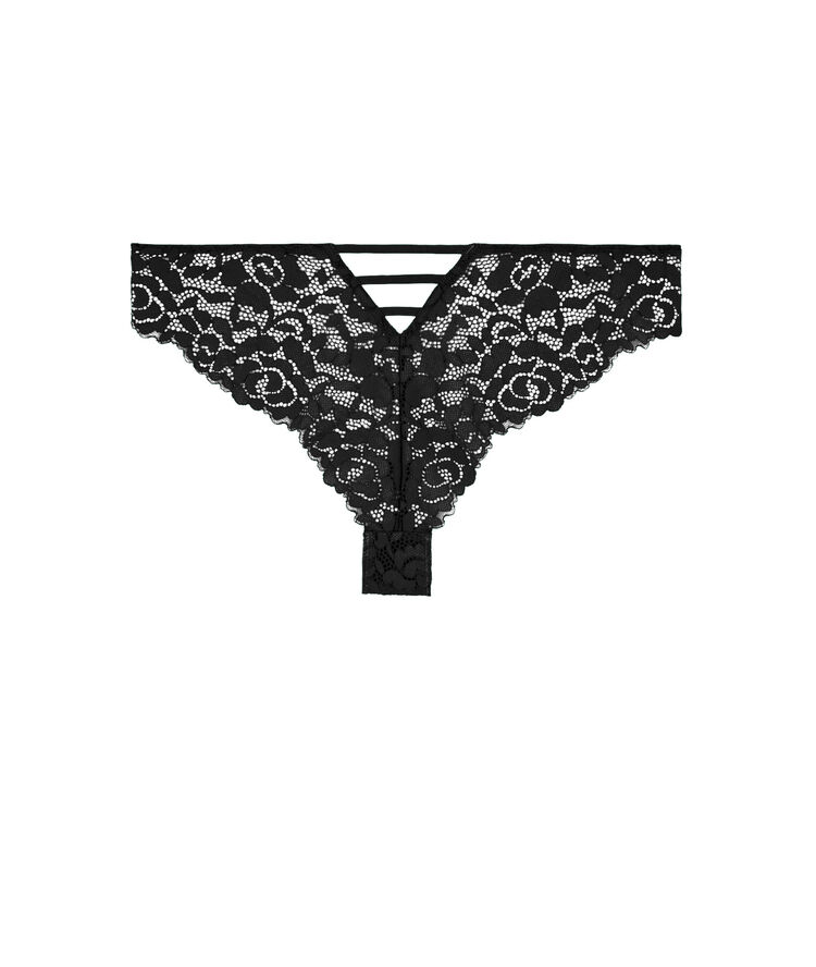 Tanga en dentelle luluiz noir.