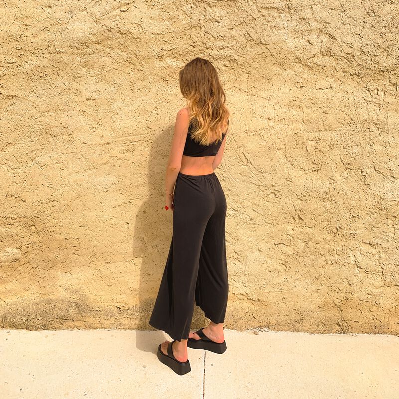 combinaison pantalon détail noeud - noir combinaison pantalon détail noeud - noir;