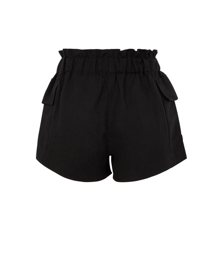 Short à ceinture uni - noir noir.