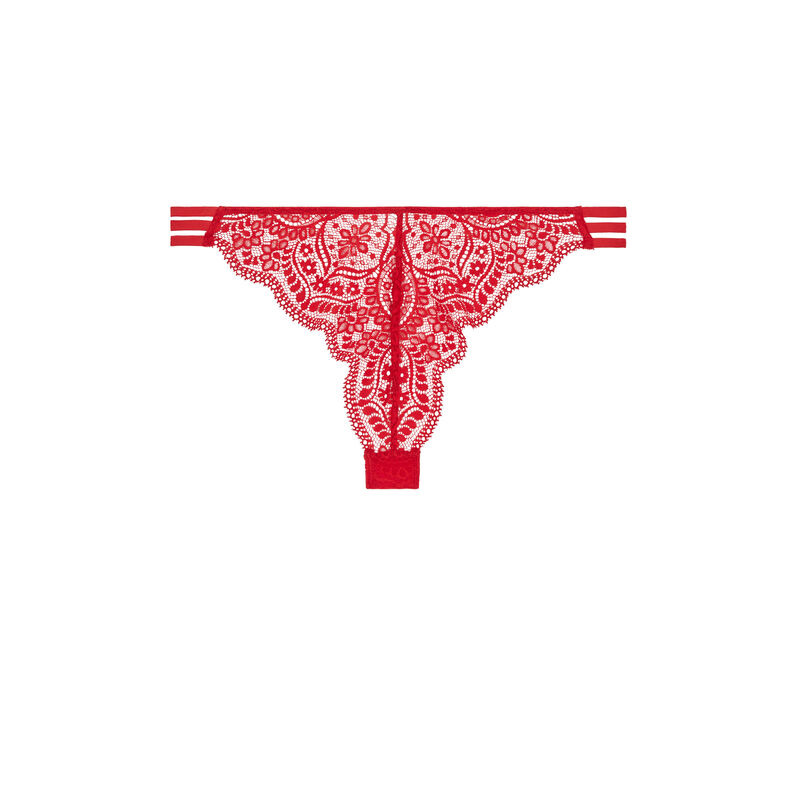 Tanga en dentelle sabriniz rouge.