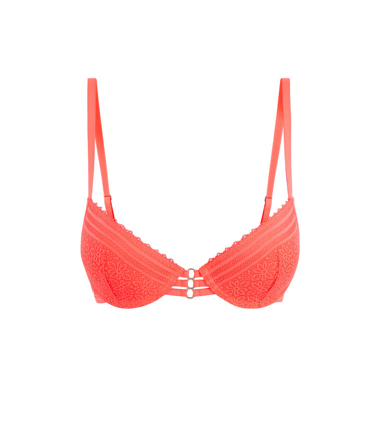Soutien-gorge push-up en dentelle triasiz corail.