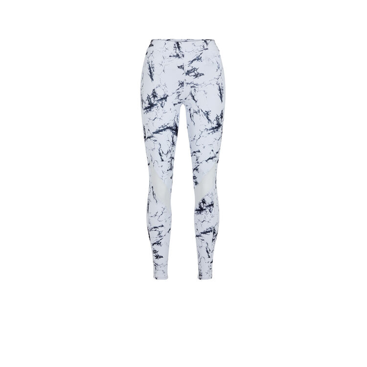 Legging sport imprimé marbre yogamarbliz blanc.