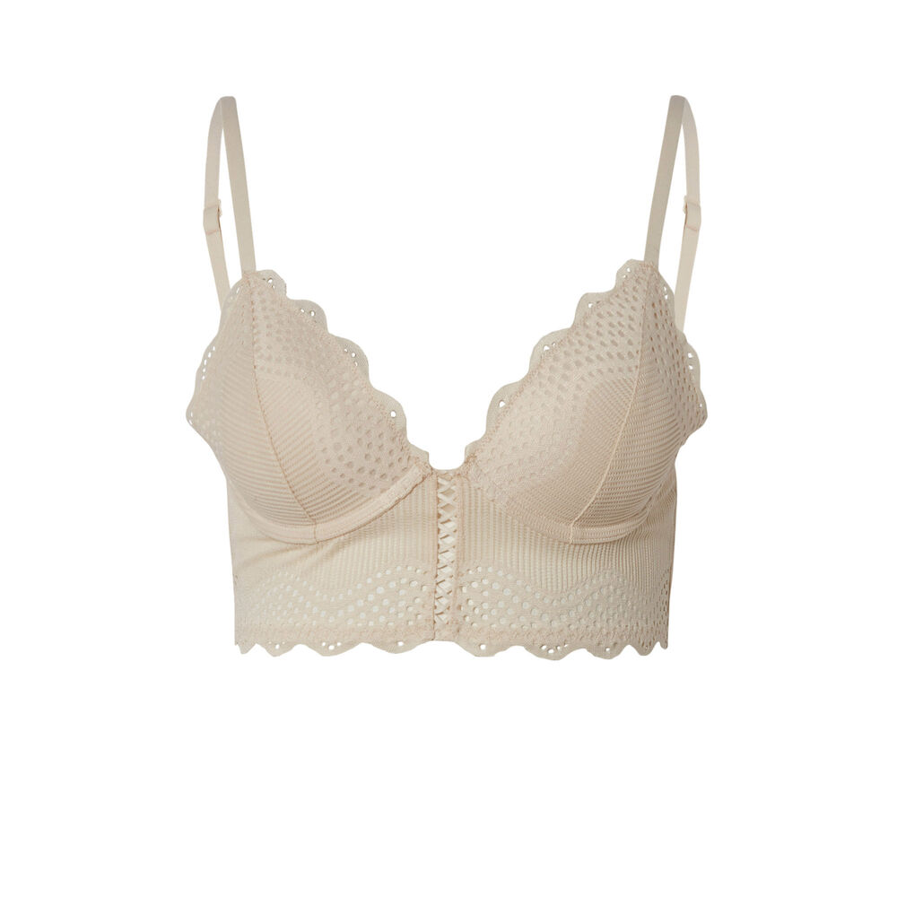 Soutien-gorge ampli bustier effet corset - écru ecru.