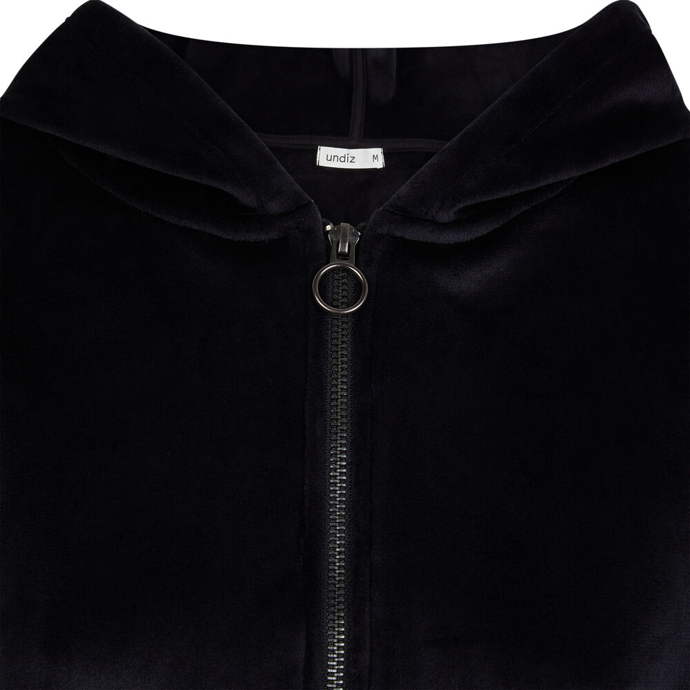 Sweat à capuche en velours - noir noir.
