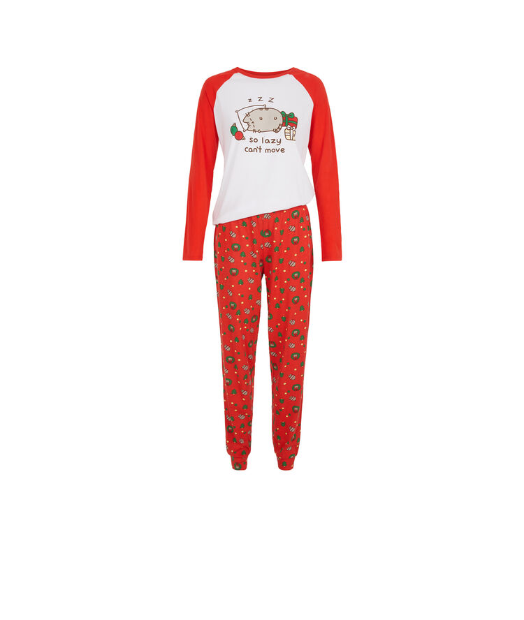 Set pyjama top + pantalon imprimé pusheen interpusheenaniz blanc.