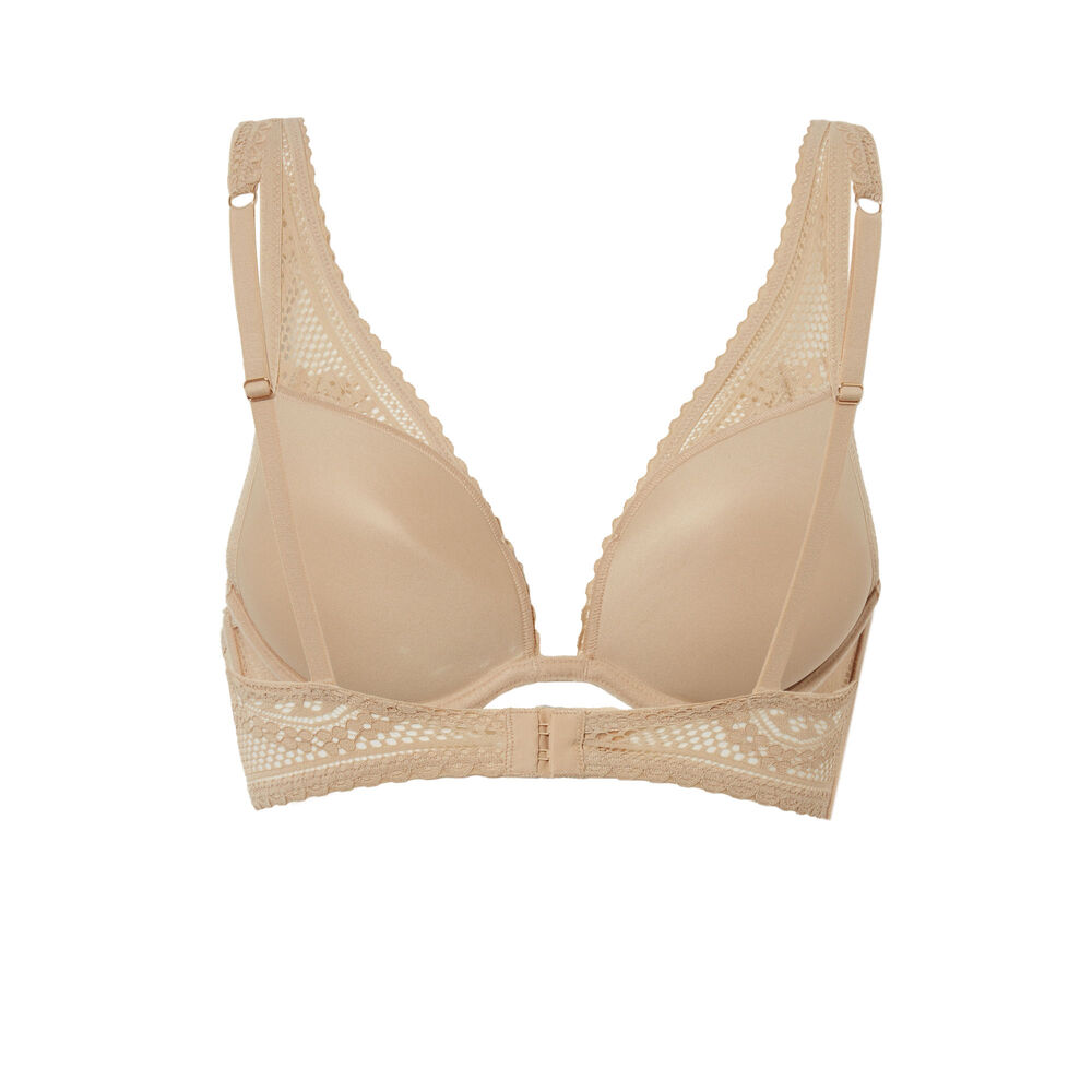 Soutien-gorge foulard détail perle - beige beige.