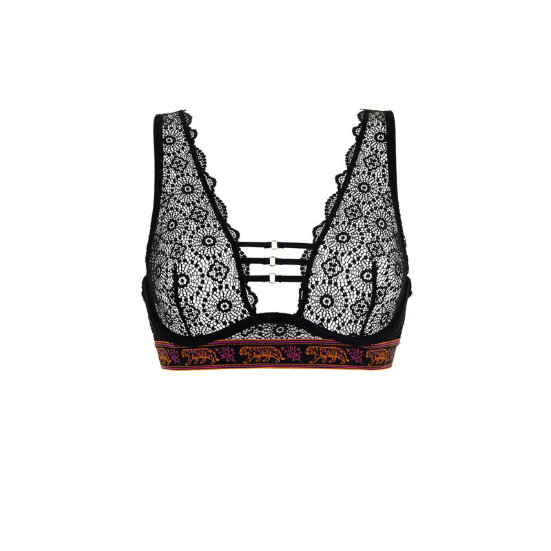 Brassière armaturée en dentelle sendaiz noir.
