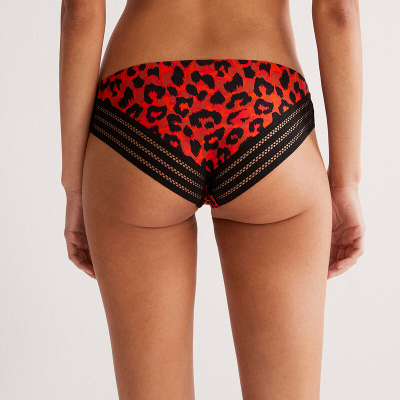 culotte à imprimé léopard - rouge culotte à imprimé léopard - rouge;