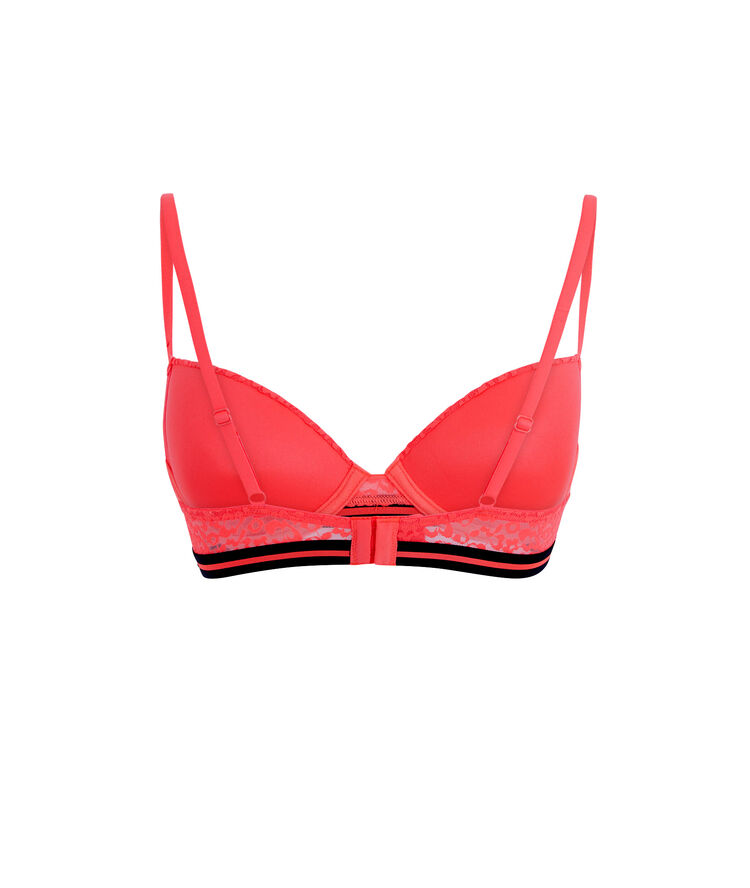 Soutien-gorge ampli corail fluo secretiz leopiz rose.