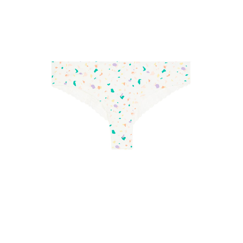 Shorty imprimé confettis - blanc cassé Shorty imprimé confettis - blanc cassé;