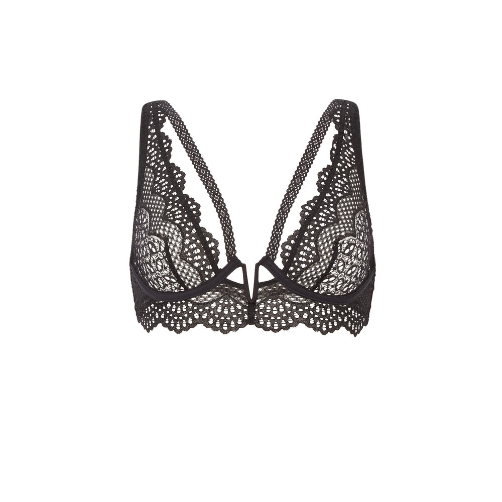 Soutien-gorge corbeille en dentelle - noir noir.