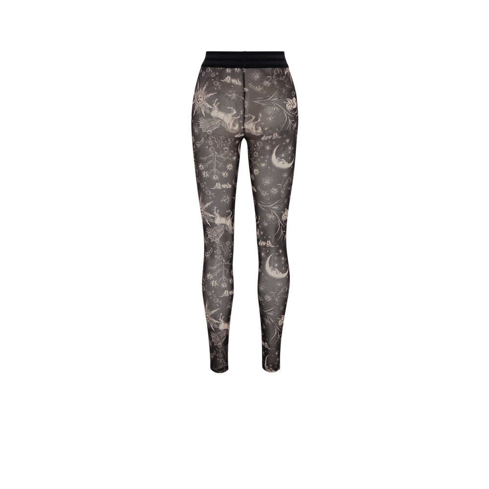 Legging en résille - noir noir.
