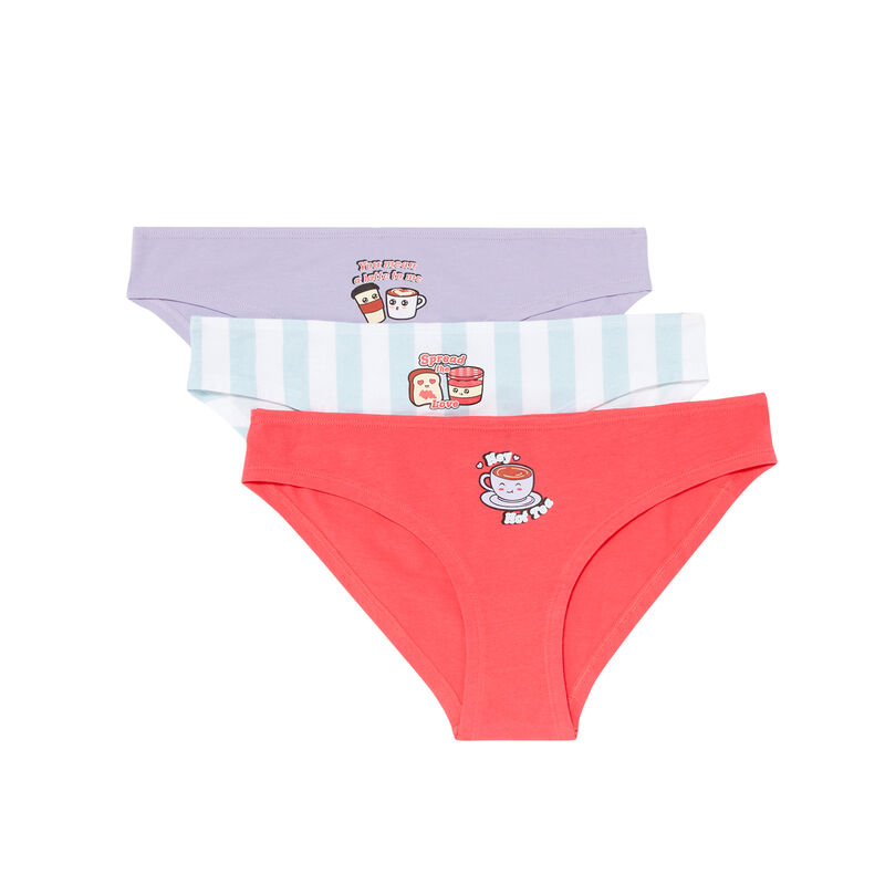 lot de 3 culottes breakfirst mood - blanc lot de 3 culottes breakfirst mood - blanc;