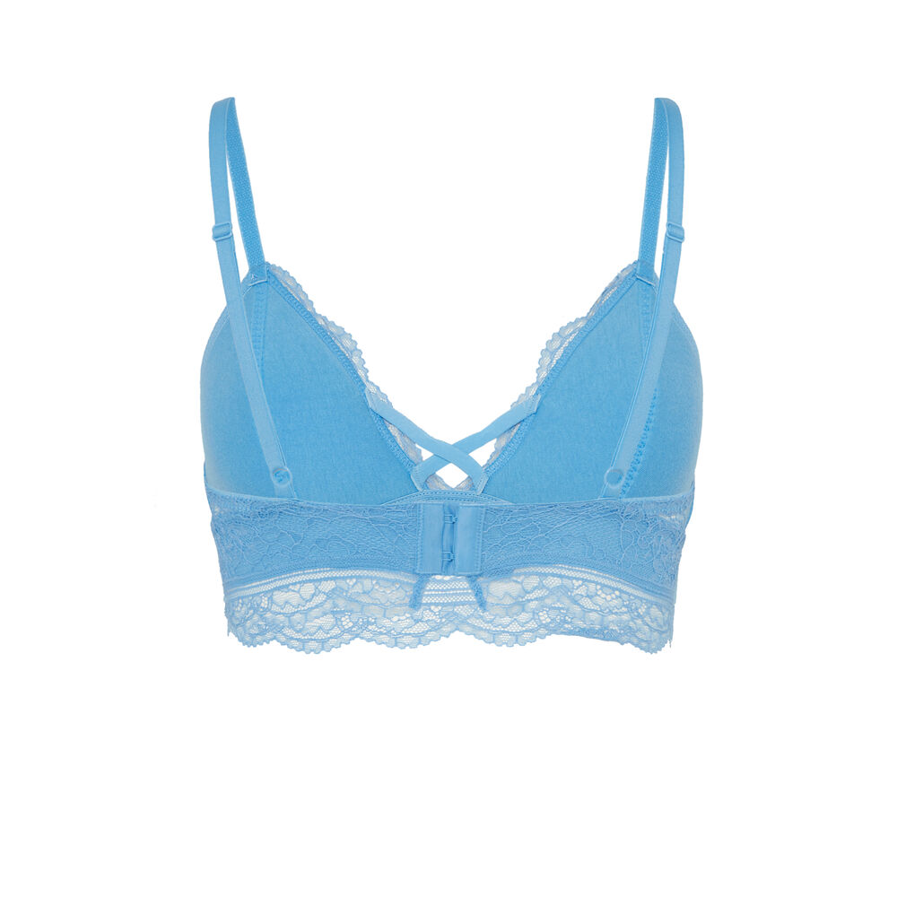 Soutien-gorge triangle sans armatures - bleu ciel bleu.