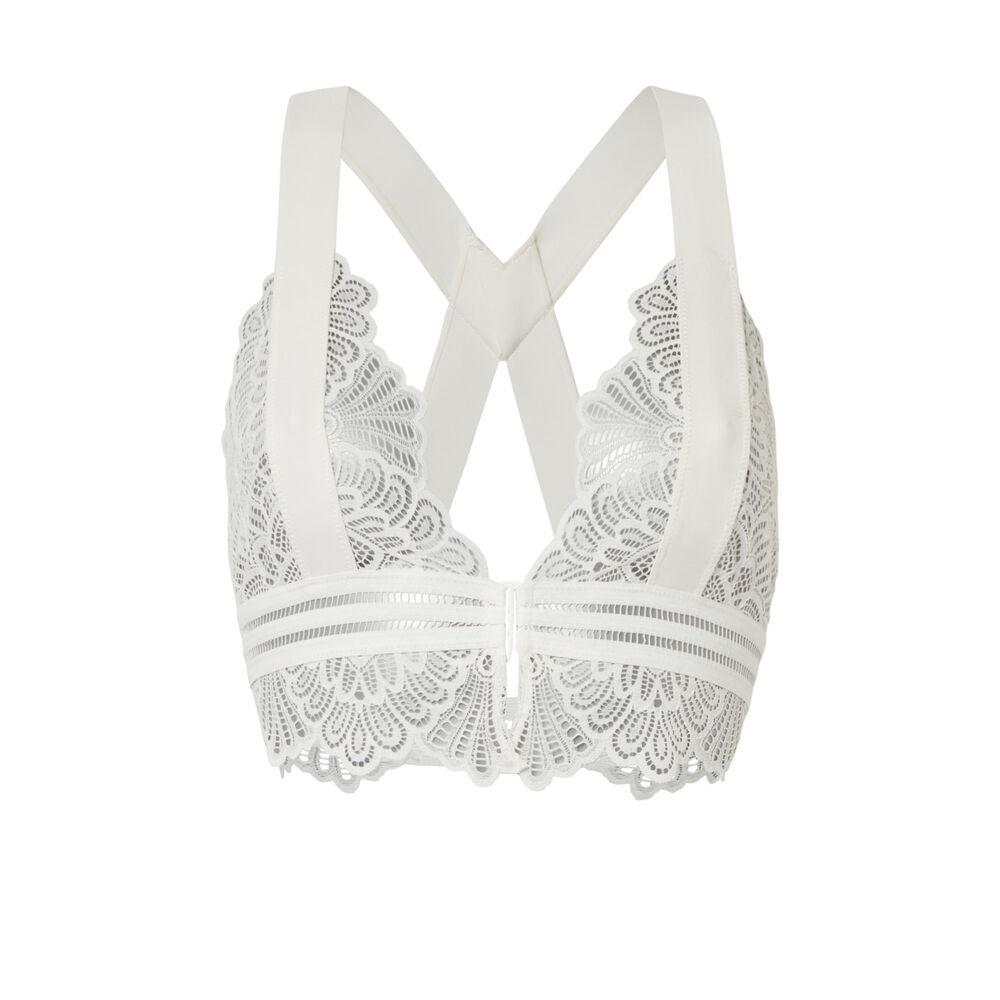 Soutien-gorge triangle liens croisés dos - écru ecru.