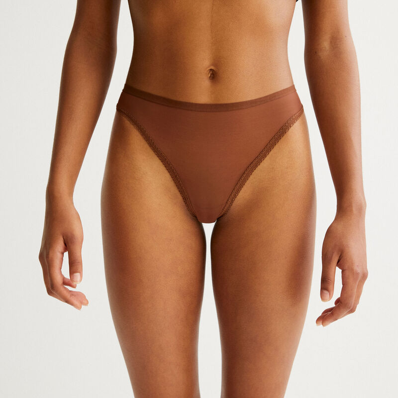 string en tulle uni - marron string en tulle uni - marron;