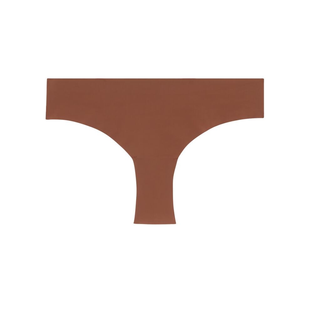 Culotte en micro et dentelle - marron foncé marron.