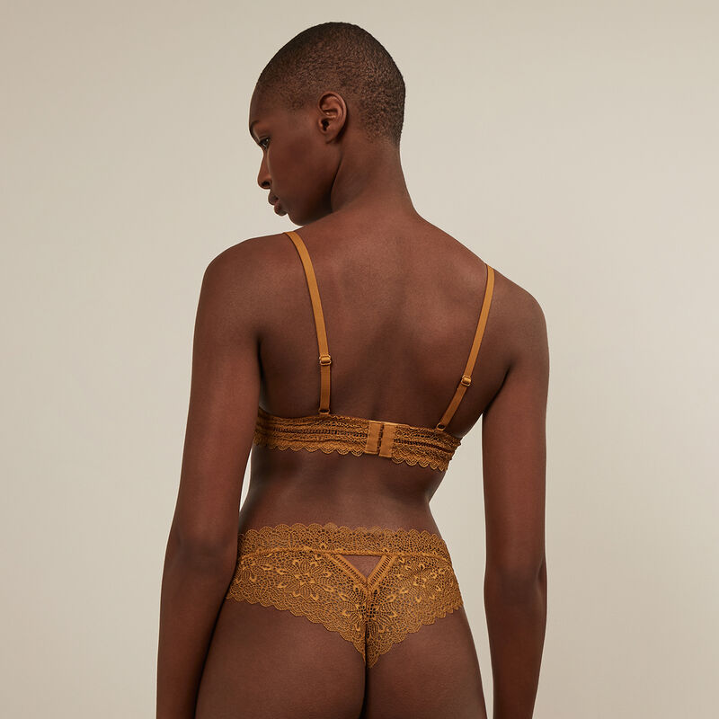 tanga en dentelle - ocre tanga en dentelle - ocre;