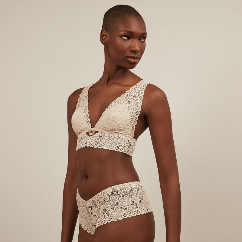 soutien-gorge triangle dentelle - ecru soutien-gorge triangle dentelle - ecru;