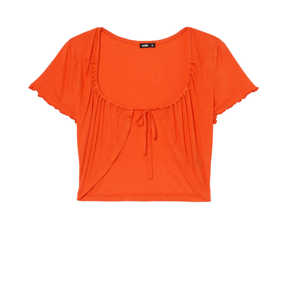 Crop top cache cœur - rouge rouge.