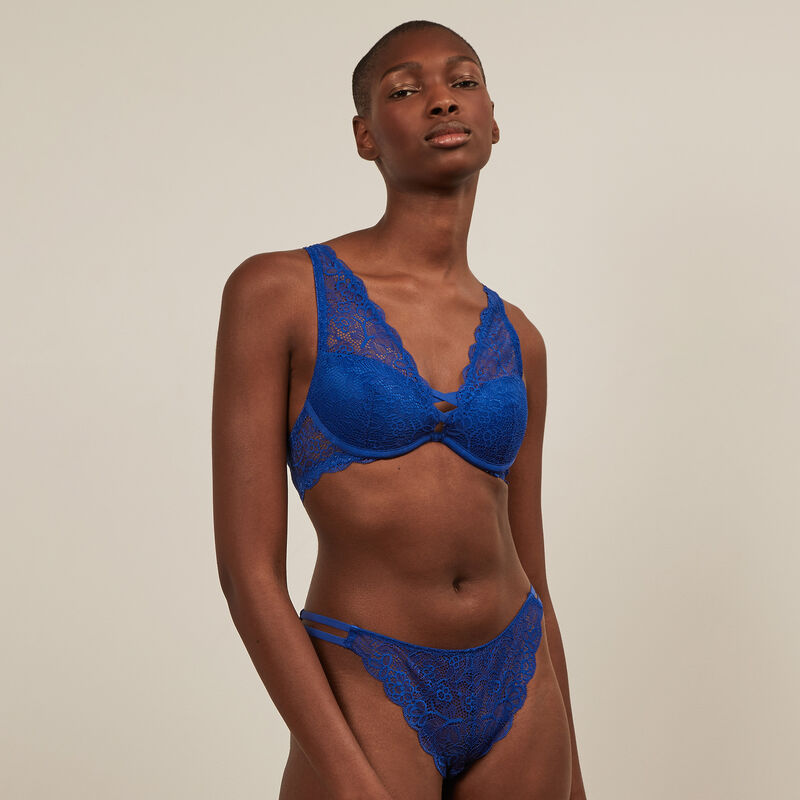soutien-gorge push-up foulard en dentelle - bleu roi soutien-gorge push-up foulard en dentelle - bleu roi ;