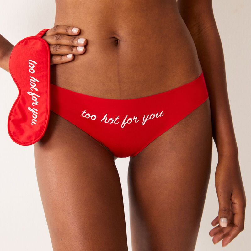 set masque et culotte à imprimé too hot for you - rouge set masque et culotte à imprimé too hot for you - rouge;