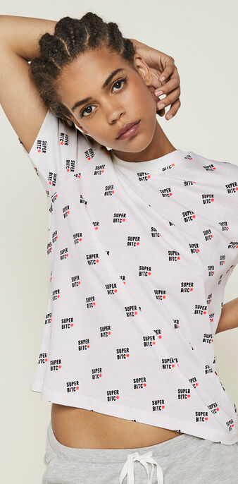 Top print bitchiz blanc.
