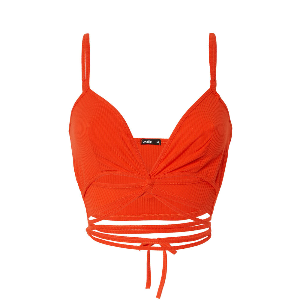 Top noué - rouge rouge.